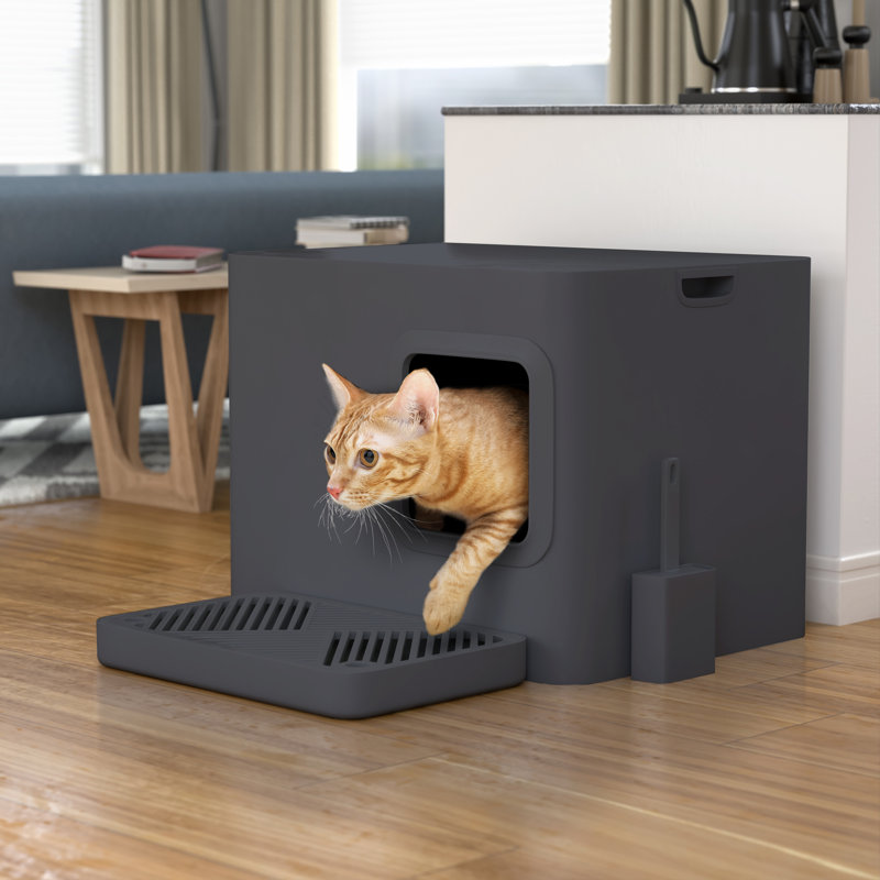 Archie & Oscar™ Plastic Cat Litter Box Enclosure with Scoop & Reviews